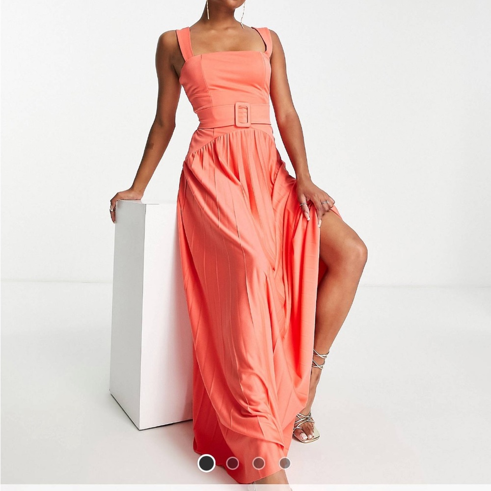 NWT asos orange gown